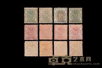 ★ 1885-1888年小龙邮票三枚全四套 